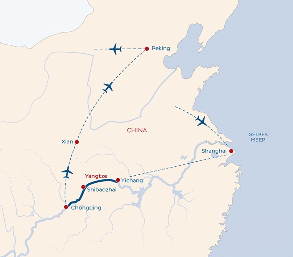 Karte China Rundreise